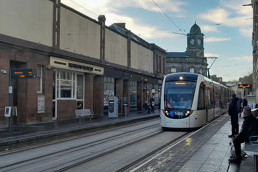 tram stop in edinburgh newhaven cruise port to get to the city centre