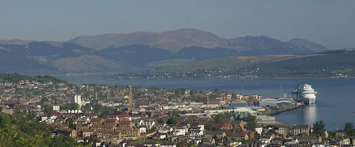 View over Greenock and the River Clyde from Lyle Hill