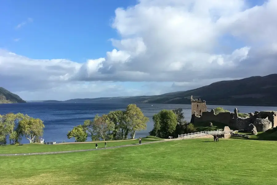 Urquhart Castle ruins overlooking Loch Ness in the Scottish Highlands, a common excursion from Invergordon cruise port