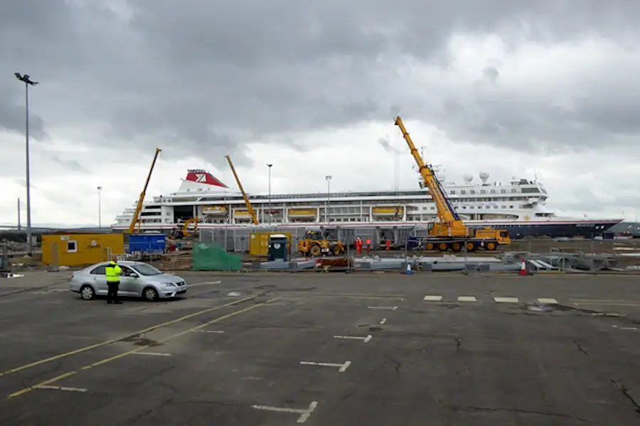 cruise ship docked at rosyth port in fife