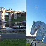 Falkirk Wheel and Kelpies sculptures in Falkirk, Scotland popular shore excursion from edinburgh and glasgow