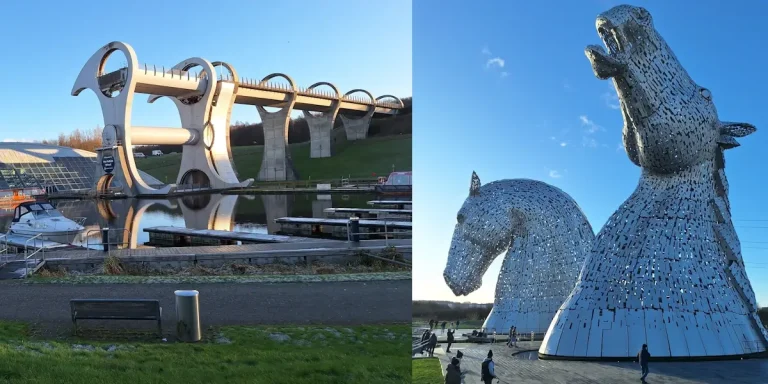 Falkirk Wheel and Kelpies sculptures in Falkirk, Scotland popular shore excursion from edinburgh and glasgow